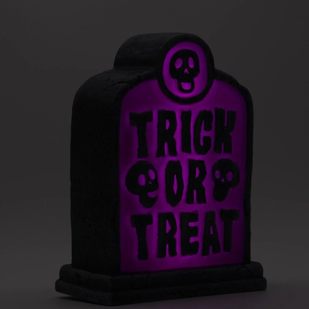Hyde and EEK 12" Lit Trick or Treat Blow Mold Halloween Decorative Prop Purple - Picture 8 of 9